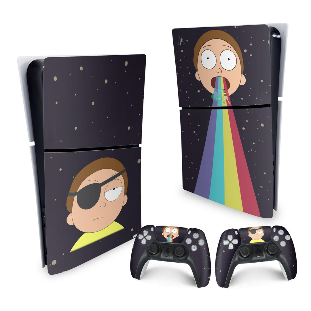 Skin Anti-Rage PS5 Slim Vertical - Morty Rick And Morty - Pop Arte Skins - foto 4