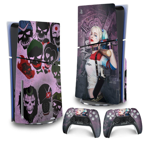 Skin Anti-Rage PS5 Slim Vertical - Arlequina Harley Quinn