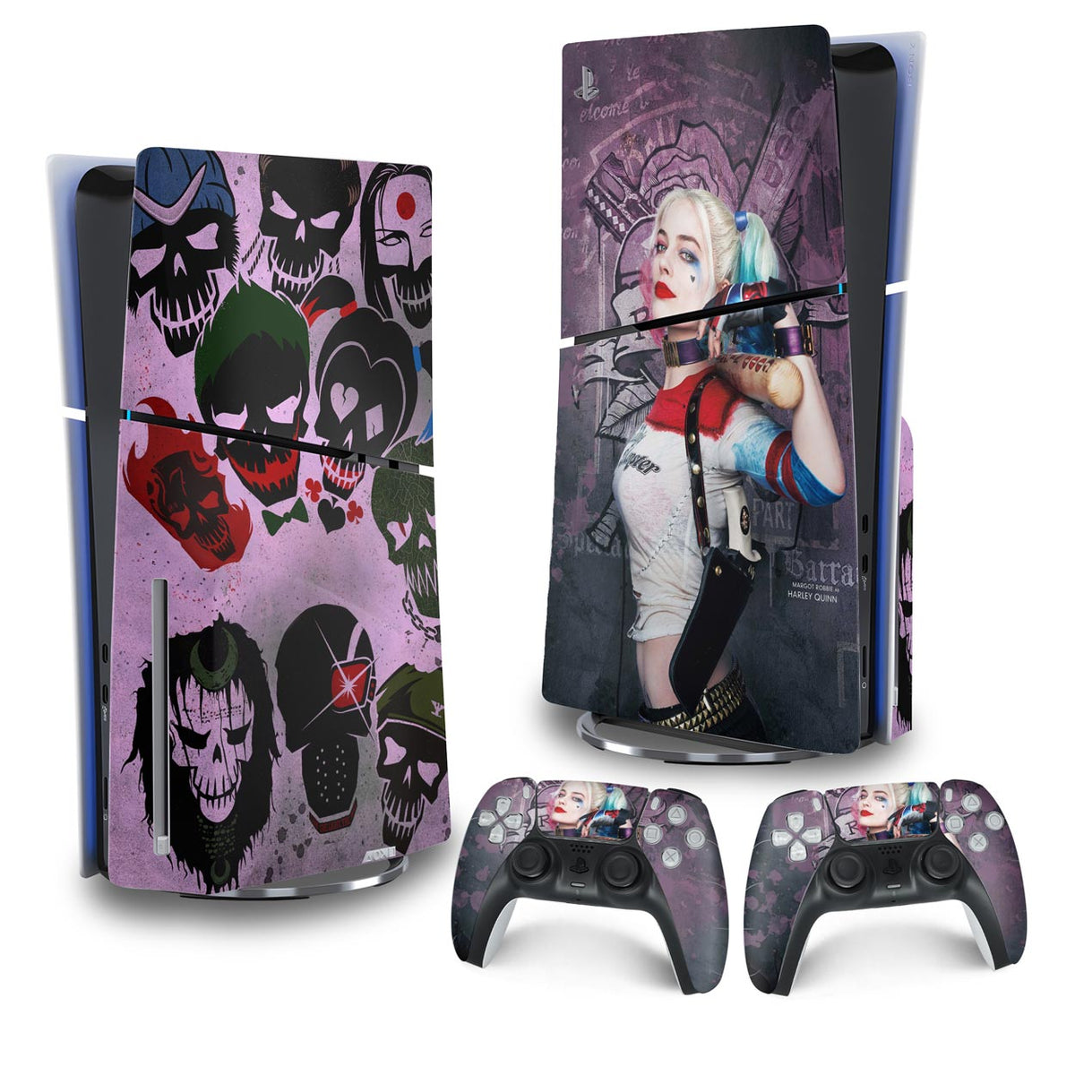 Skin Anti-Rage PS5 Slim Vertical - Arlequina Harley Quinn