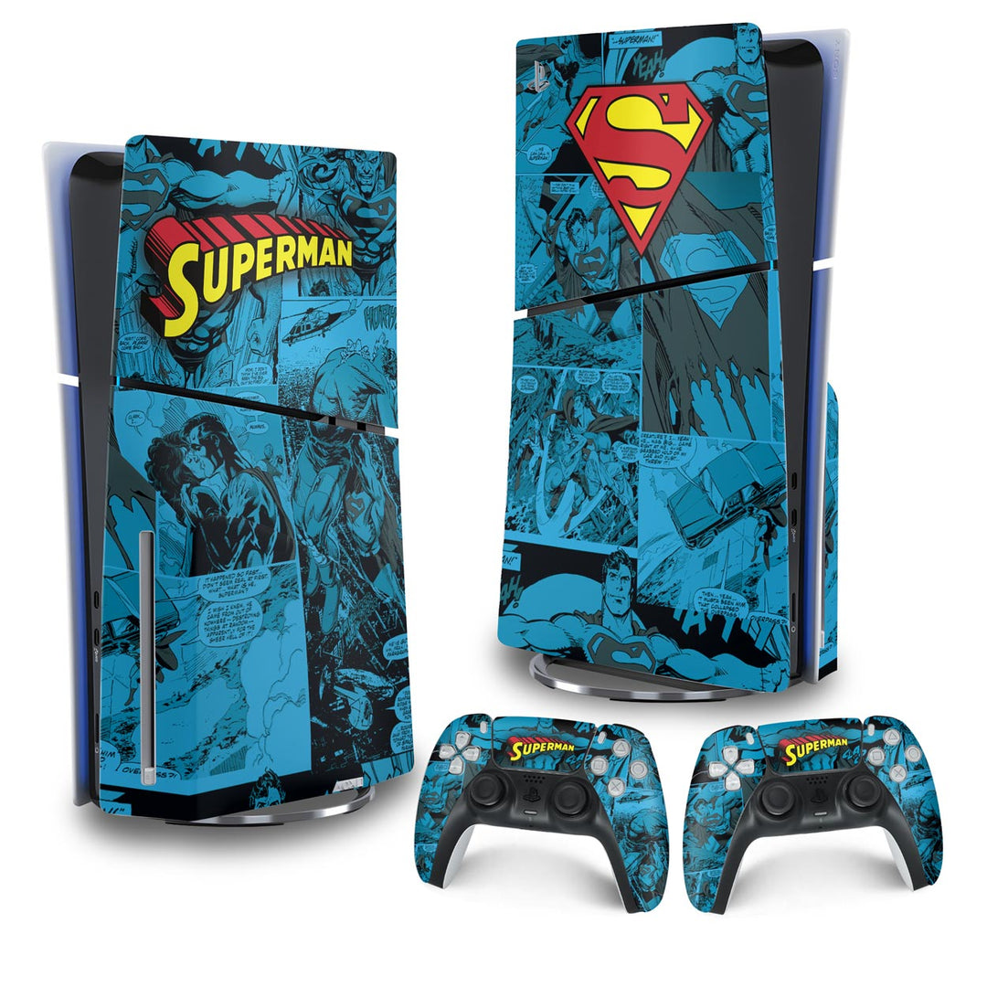 Skin Anti-Rage PS5 Slim Vertical - Superman Comics - Pop Arte Skins
