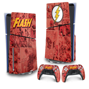 Skin Anti-Rage PS5 Slim Vertical - The Flash Comics - Pop Arte Skins