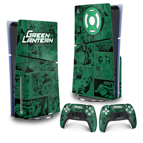 Skin Anti-Rage PS5 Slim Vertical - Lanterna Verde Comics