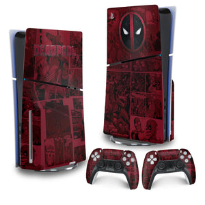 Skin Anti-Rage PS5 Slim Vertical - Deadpool Comics - Pop Arte Skins