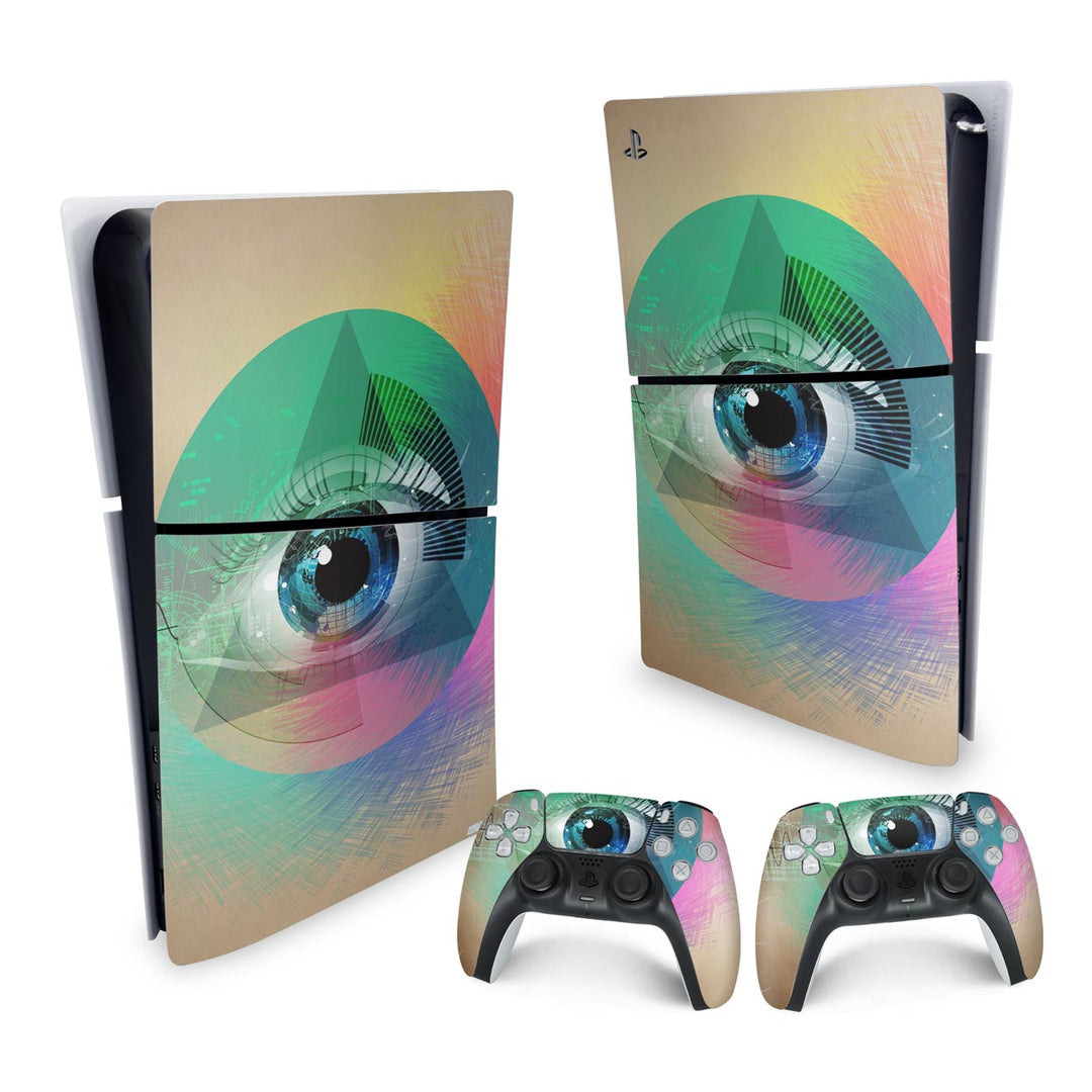Skin Anti-Rage PS5 Slim Vertical - Abstrato #89 - Pop Arte Skins - foto 4