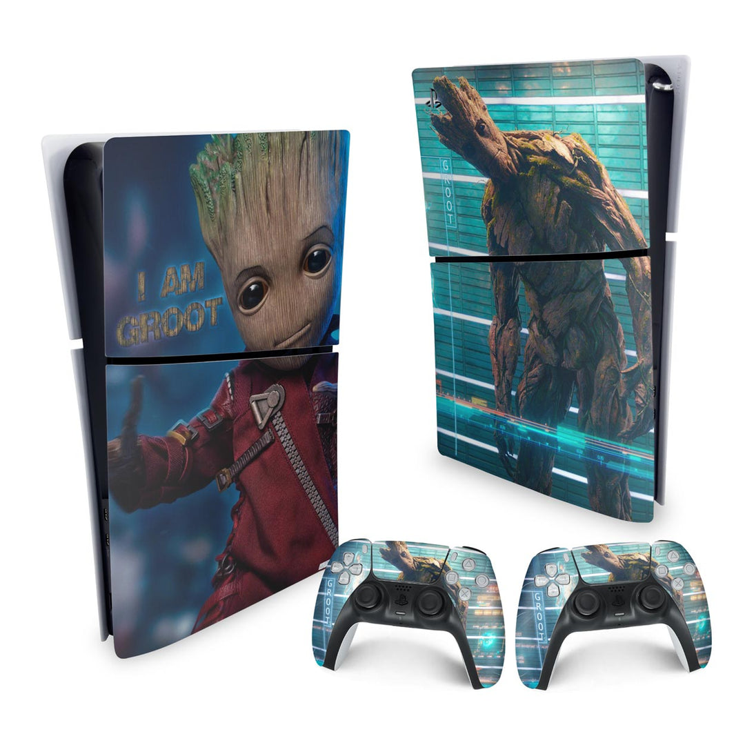 Skin Anti-Rage PS5 Slim Vertical - Baby Groot - Pop Arte Skins - foto 4