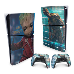 Skin Anti-Rage PS5 Slim Vertical - Baby Groot - Pop Arte Skins - foto 4