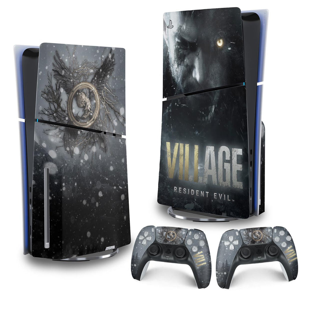 Skin Anti-Rage PS5 Slim Vertical - Resident Evil Village - Pop Arte Skins