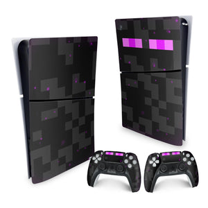 Skin Anti-Rage PS5 Slim Vertical - Minecraft Enderman - Pop Arte Skins - foto 4