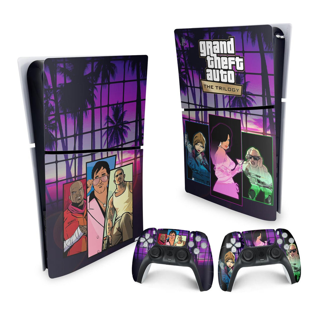 Skin Anti-Rage PS5 Slim Vertical - GTA The Trilogy - Pop Arte Skins - foto 4