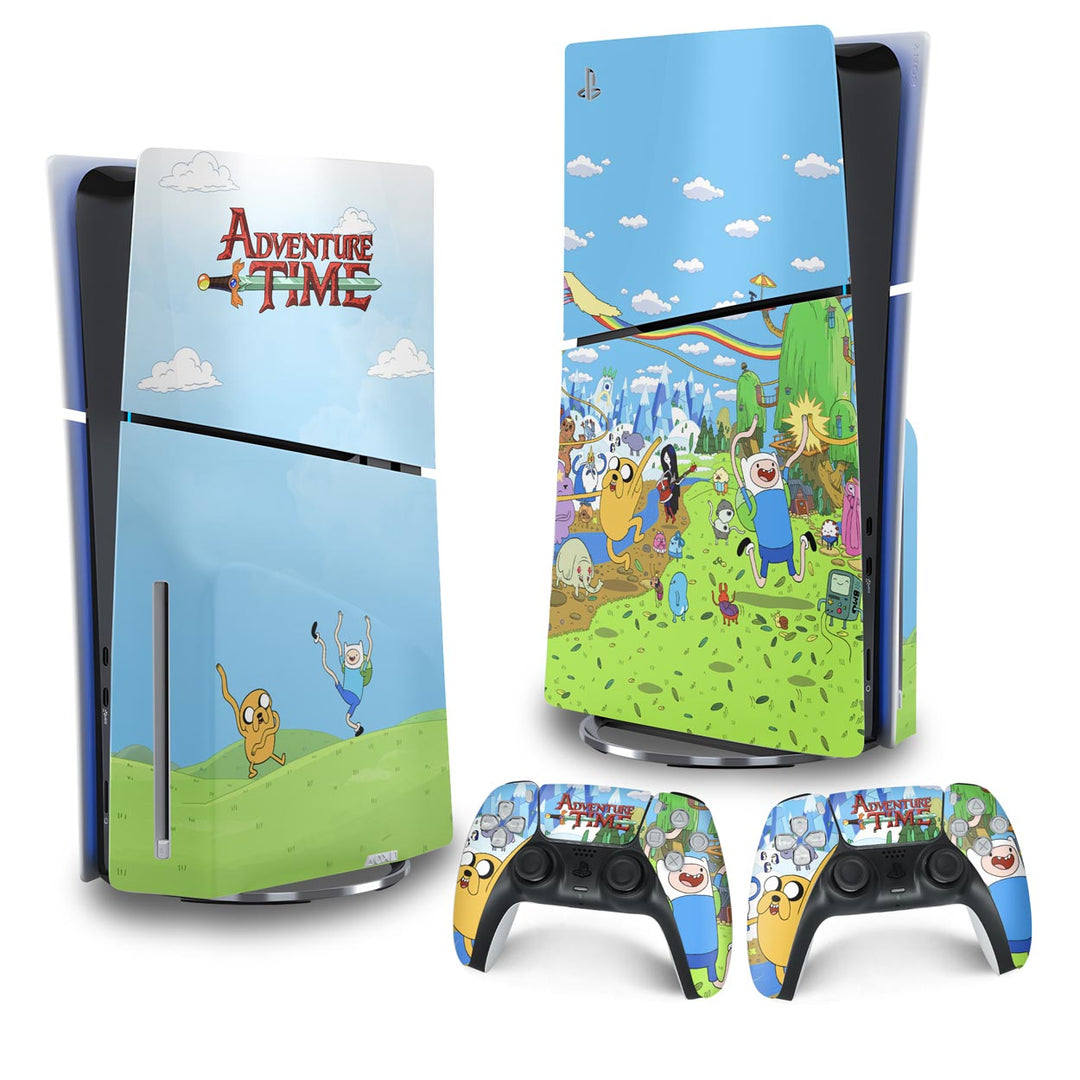 Skin Anti-Rage PS5 Slim Vertical - Hora de Aventura - Pop Arte Skins