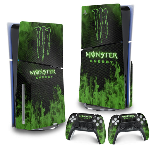 Skin Anti-Rage PS5 Slim Vertical - Monster Energy Drink