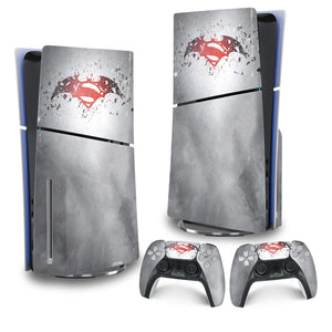 Skin Anti-Rage PS5 Slim Vertical - Batman Vs Superman Logo - Pop Arte Skins