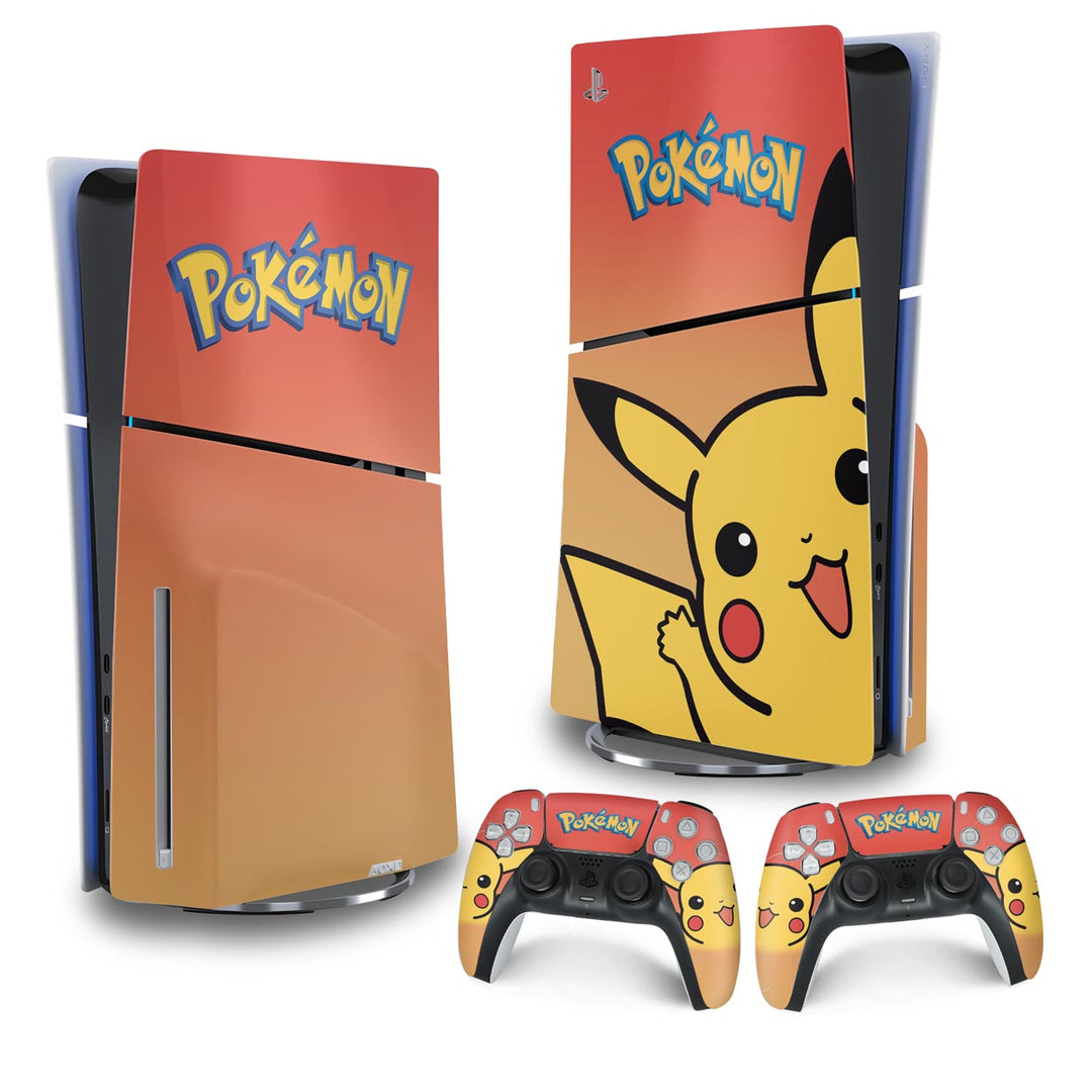 Skin Anti-Rage PS5 Slim Vertical - Pokemon Pikachu - Pop Arte Skins