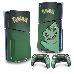 Skin Anti-Rage PS5 Slim Vertical - Pokemon Bulbasaur - Pop Arte Skins
