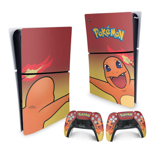 Skin Anti-Rage PS5 Slim Vertical - Pokemon Charmander - Pop Arte Skins - foto 4
