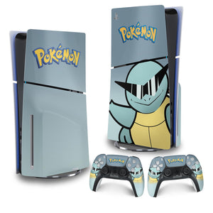 Skin Anti-Rage PS5 Slim Vertical - Pokemon Squirtle - Pop Arte Skins