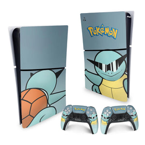 Skin Anti-Rage PS5 Slim Vertical - Pokemon Squirtle - Pop Arte Skins - foto 4