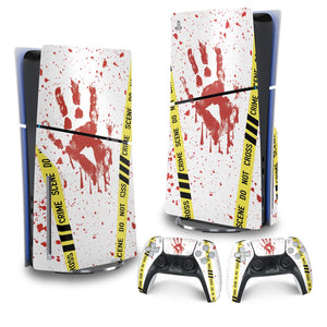 Skin Anti-Rage PS5 Slim Vertical - Cena De Crime Scene - Pop Arte Skins
