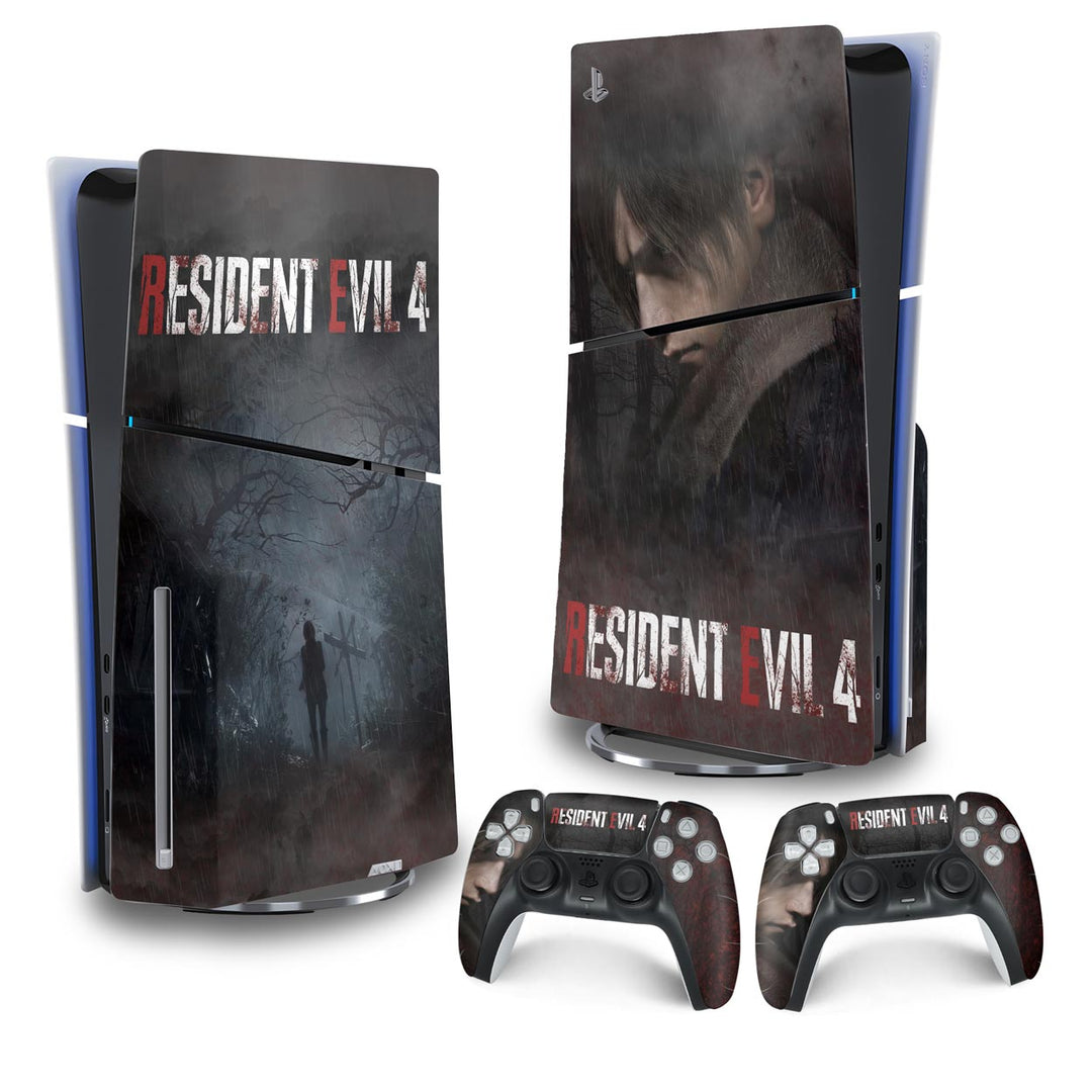 Skin Anti-Rage PS5 Slim Vertical - Resident Evil 4 Remake - Pop Arte Skins