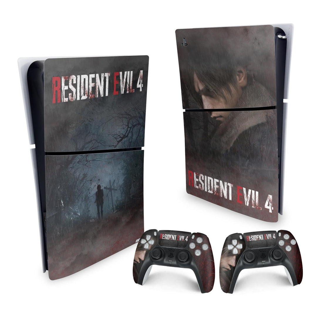 Skin Anti-Rage PS5 Slim Vertical - Resident Evil 4 Remake - Pop Arte Skins - foto 4