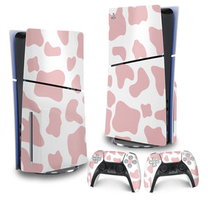 Skin Anti-Rage PS5 Slim Vertical - Vaquinha Rosa - Pop Arte Skins