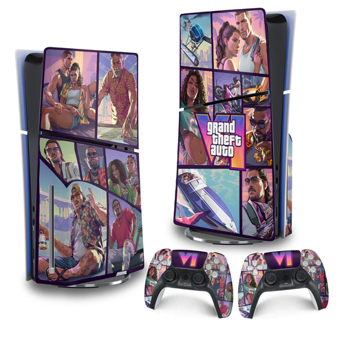 Skin Anti-Rage PS5 Slim Vertical - GTA VI