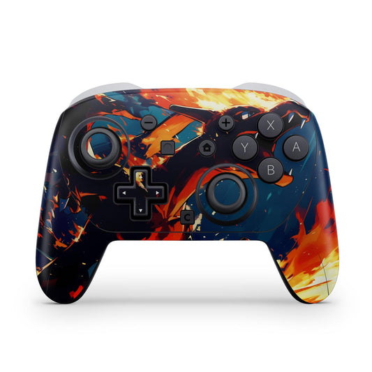 Nintendo Switch 2 Pro Controle Skin Anti-Rage - Chamas de Charizard