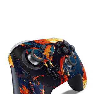 Skin Anti-Rage Nintendo Switch 2 Pro Controle - Chamas de Charizard - Pop Arte Skins - foto 2