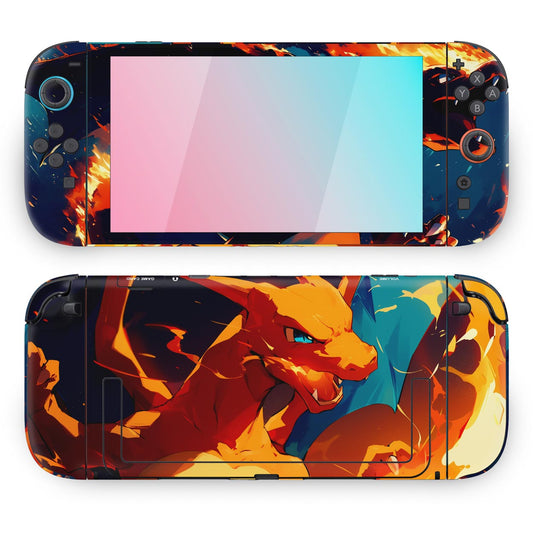 Nintendo Switch 2 Skin Anti-Rage - Chamas de Charizard