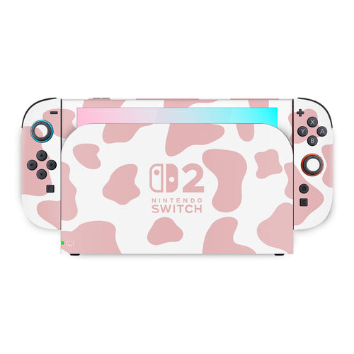 Skin Anti-Rage Nintendo Switch 2 - Vaquinha Rosa