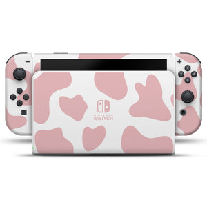 Skin Anti-Rage Nintendo Switch 1 Oled - Vaquinha Rosa - Pop Arte Skins