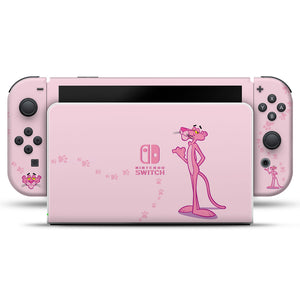 Skin Anti-Rage Nintendo Switch 1 Oled - Pantera Cor de Rosa - Pop Arte Skins