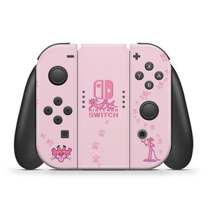 KIT Capa Anti Poeira e Skin Anti-Rage Nintendo Switch 1 Oled - Pantera Cor de Rosa - Pop Arte Skins - foto 5