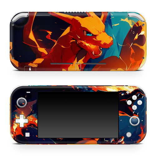 Skin Anti-Rage Nintendo Switch 1 Lite - Chamas de Charizard