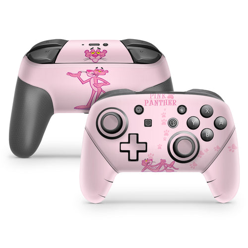 Skin Anti-Rage Nintendo Switch 1 Pro Controle - Pantera Cor de Rosa