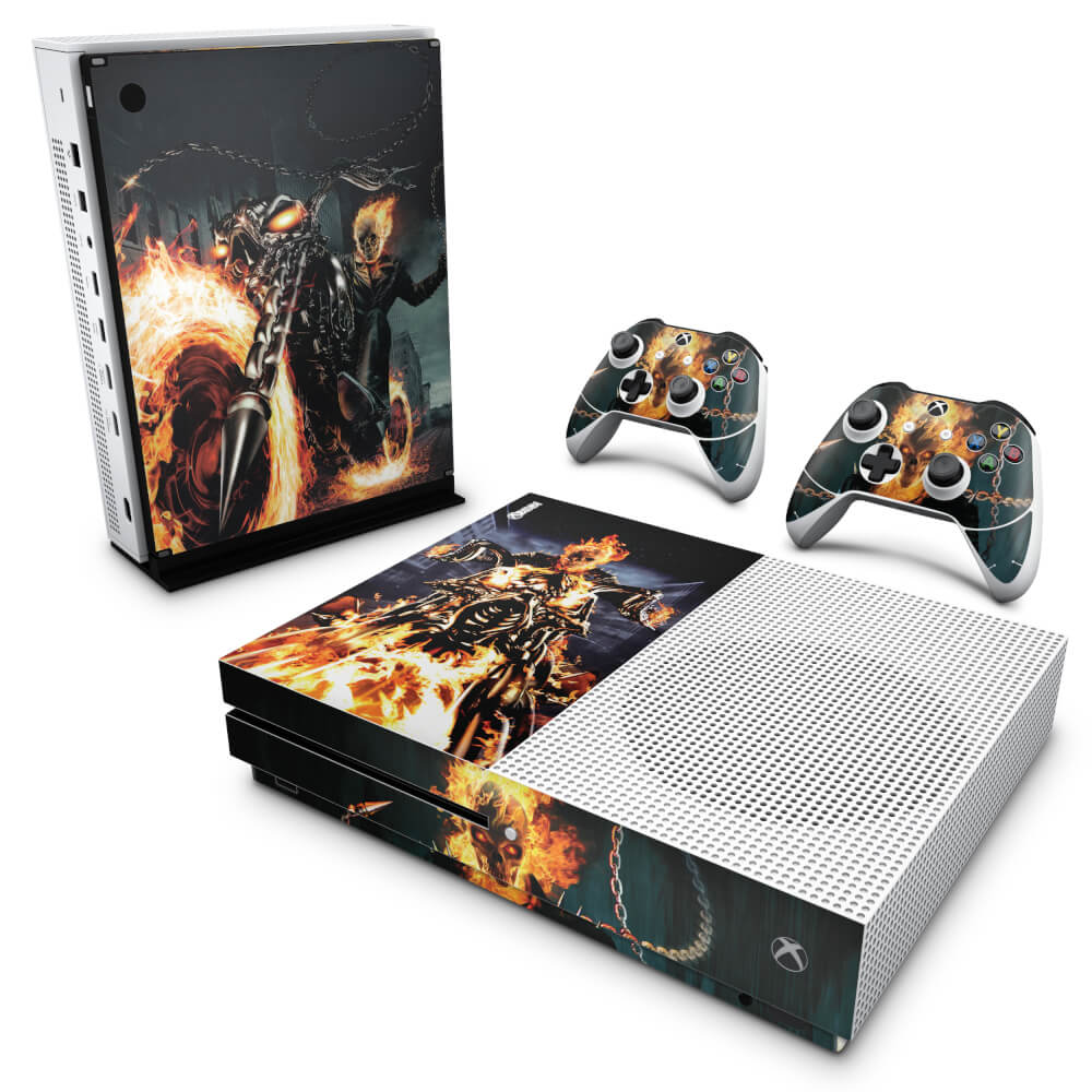 Skin Anti-rage Xbox One Slim - Ghost Rider - Motoqueiro Fantasma #A