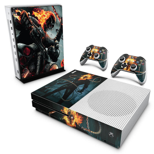 Skin Anti-rage Xbox One Slim - Ghost Rider - Motoqueiro Fantasma #B