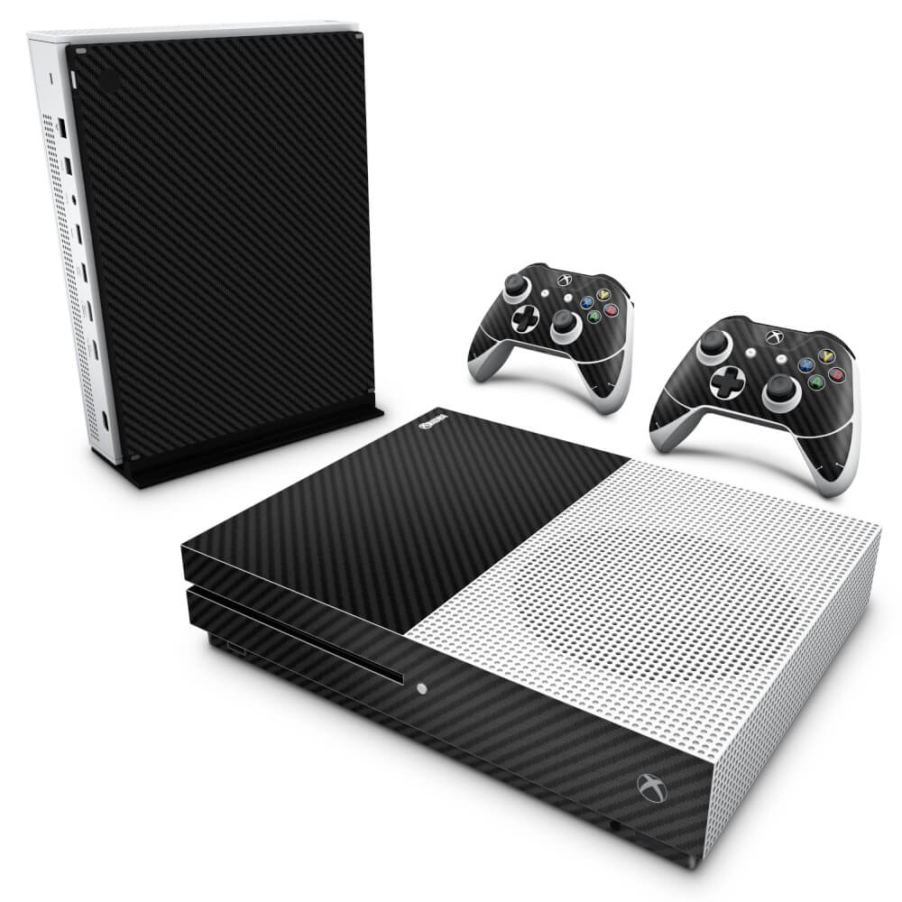 Skin Anti-rage Xbox One Slim - Fibra de Carbono Preto