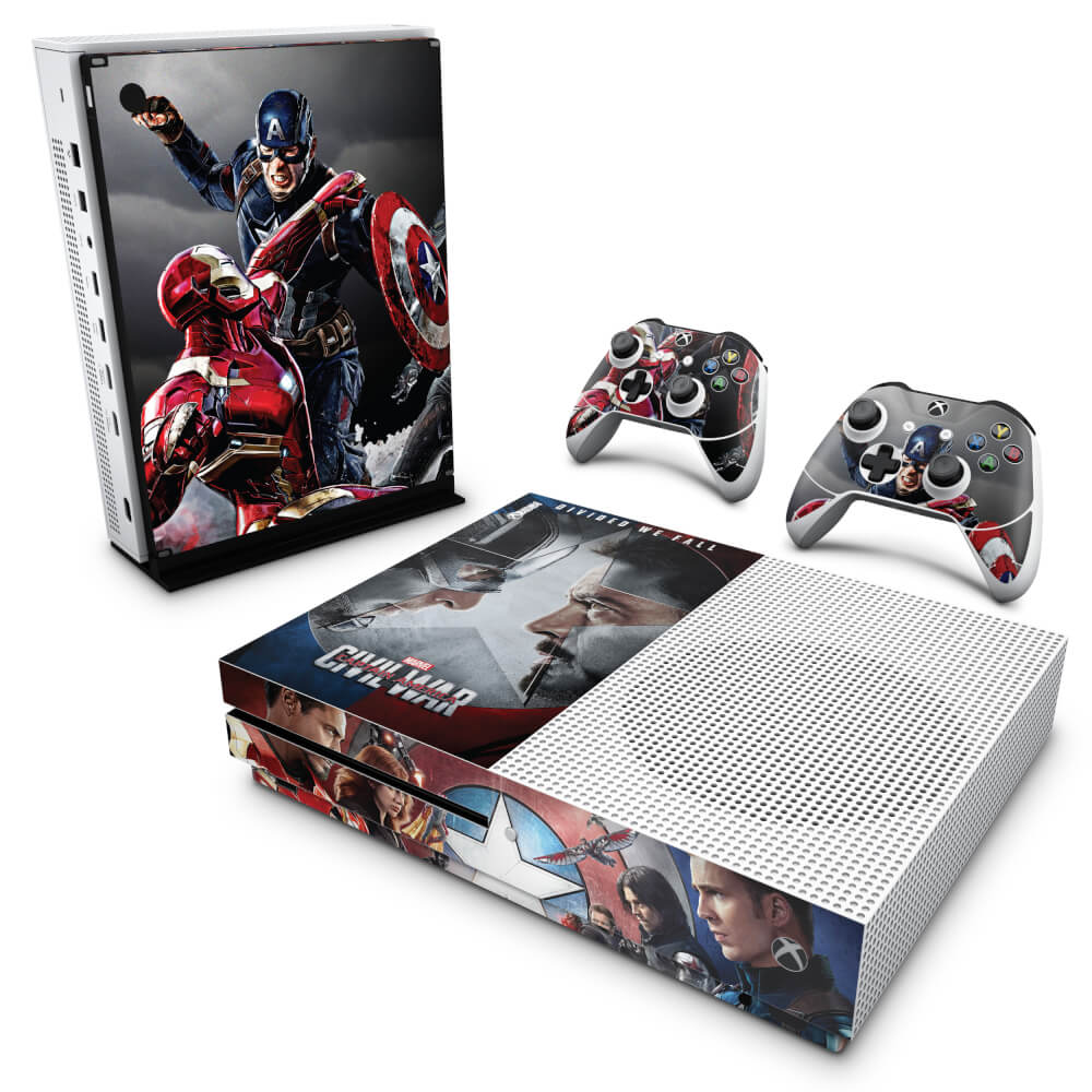 Skin Anti-rage Xbox One Slim - Capitão America - Guerra Civil