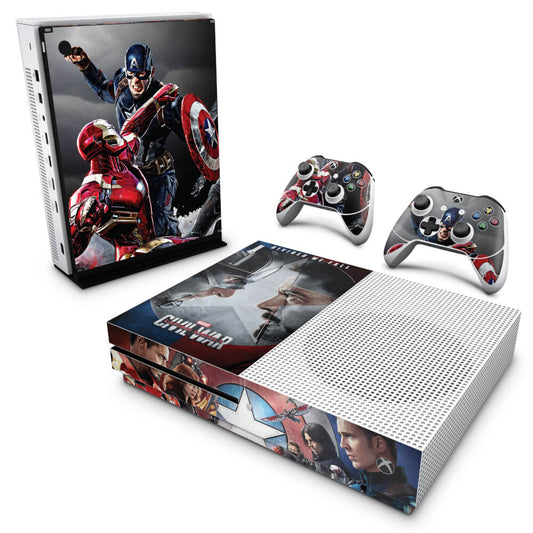Skin Anti-rage Xbox One Slim - Capitão America - Guerra Civil
