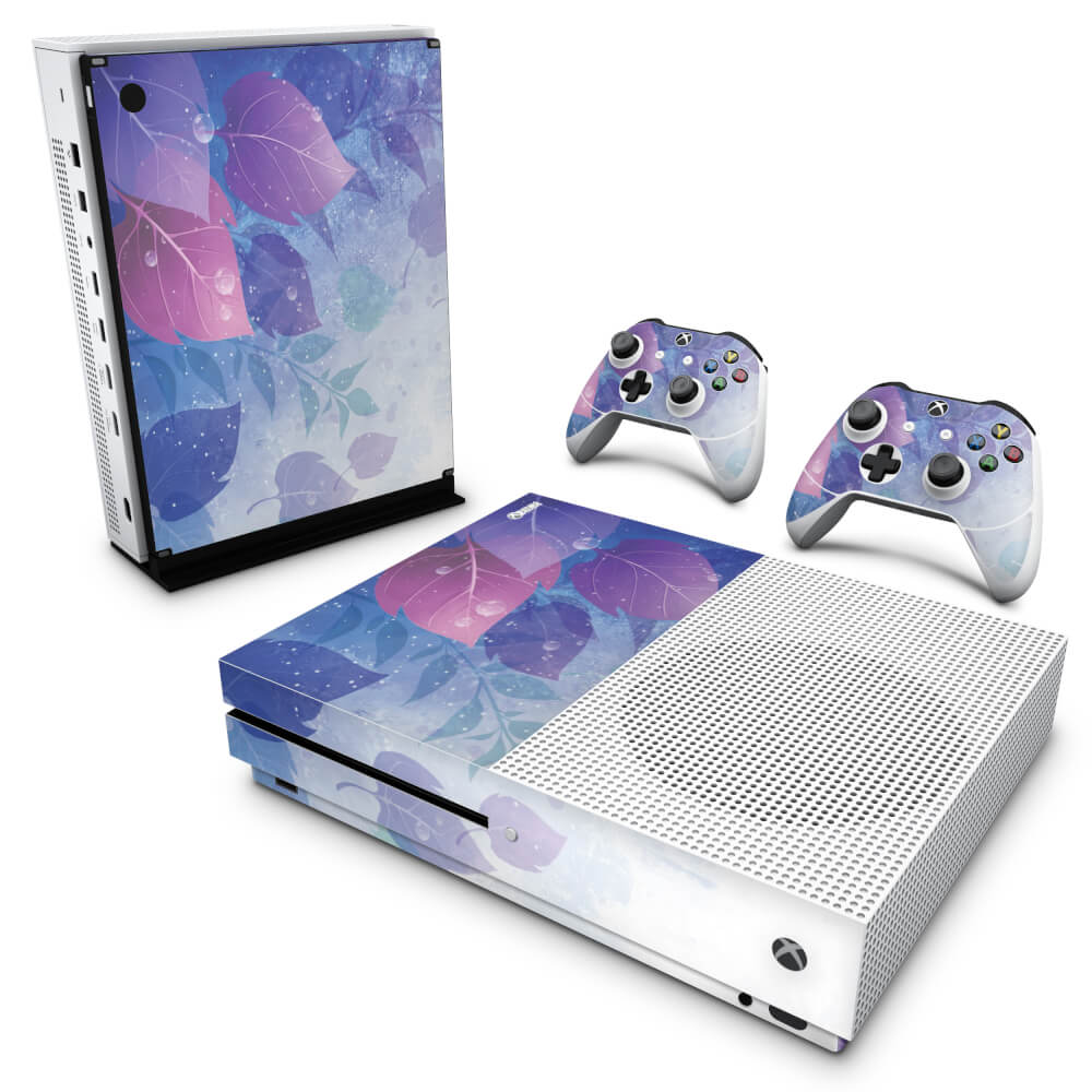 Skin Anti-rage Xbox One Slim - Folhas Lilás
