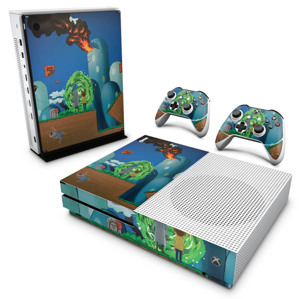 Skin Anti-rage Xbox One Slim - Rick And Morty Mario