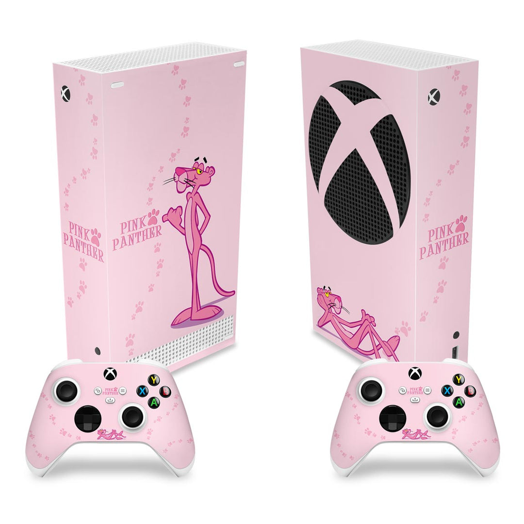 Skin Anti-Rage Xbox Series S Vertical - Pantera Cor de Rosa - Pop Arte Skins