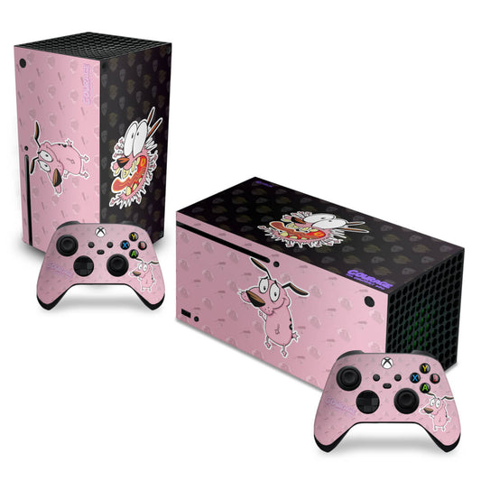 Skin Anti-Rage Xbox Series X Horizontal - Coragem: O cão covarde