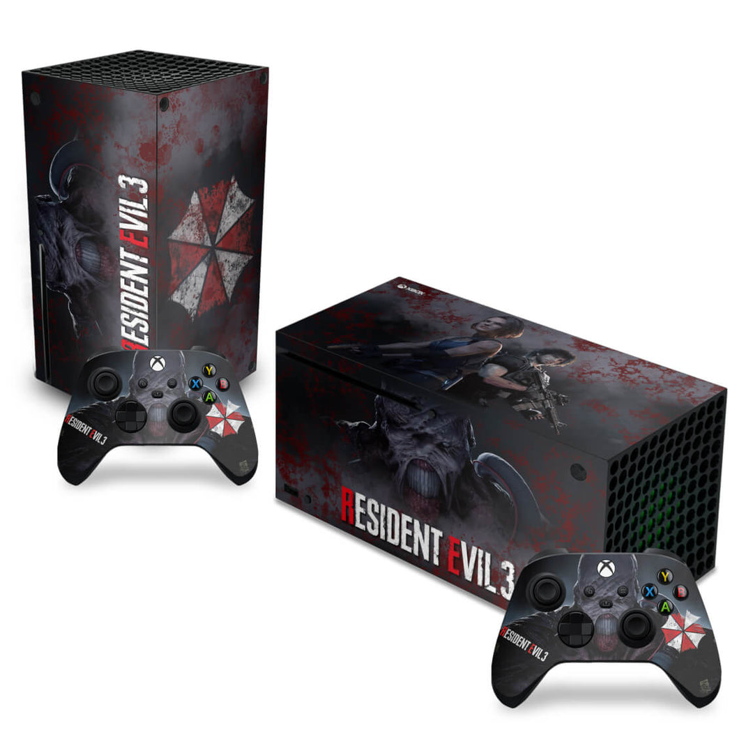 Skin Anti-Rage Xbox Series X Horizontal - Resident Evil 3 Remake - Pop Arte Skins