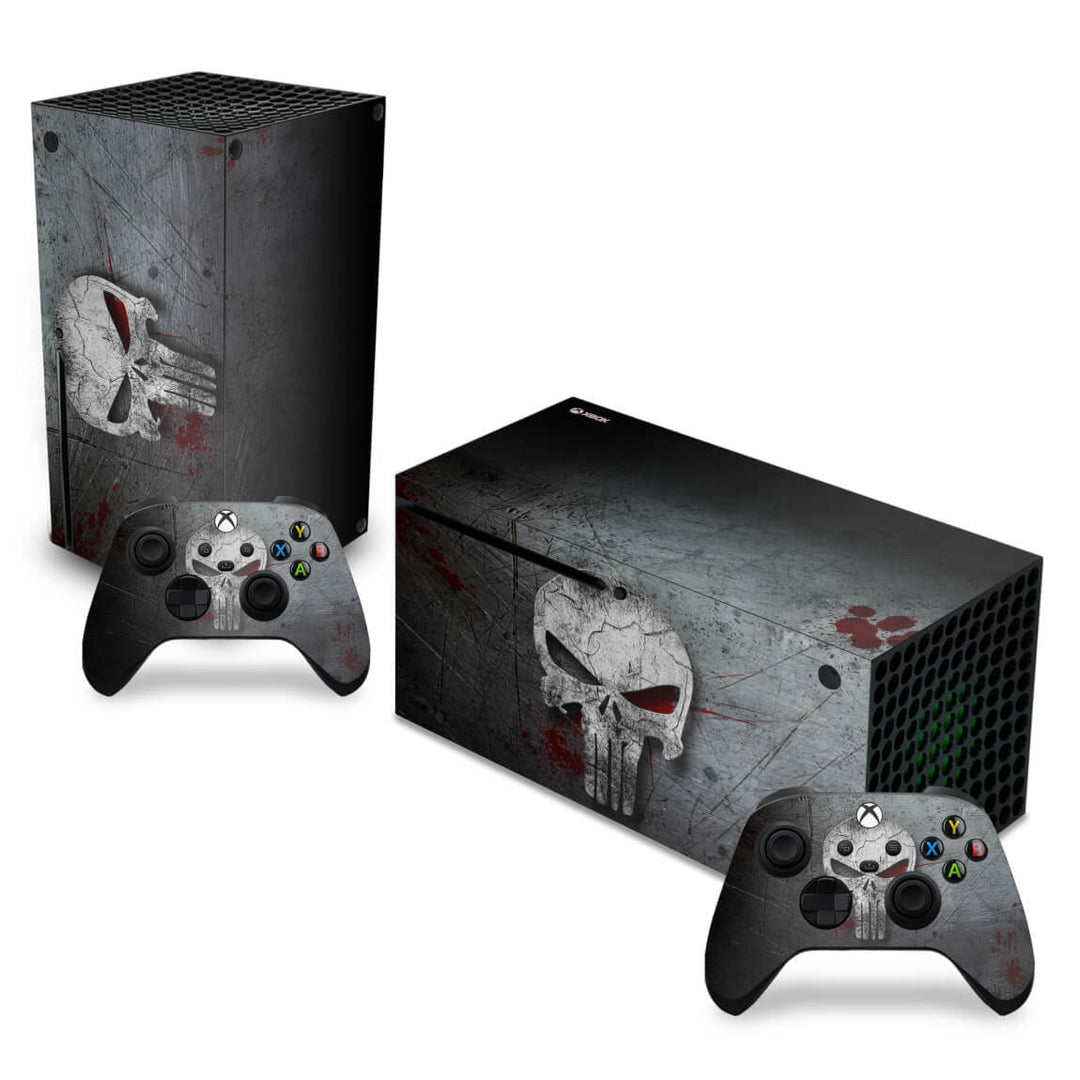 Skin Anti-Rage Xbox Series X Horizontal - The Punisher Justiceiro - Pop Arte Skins