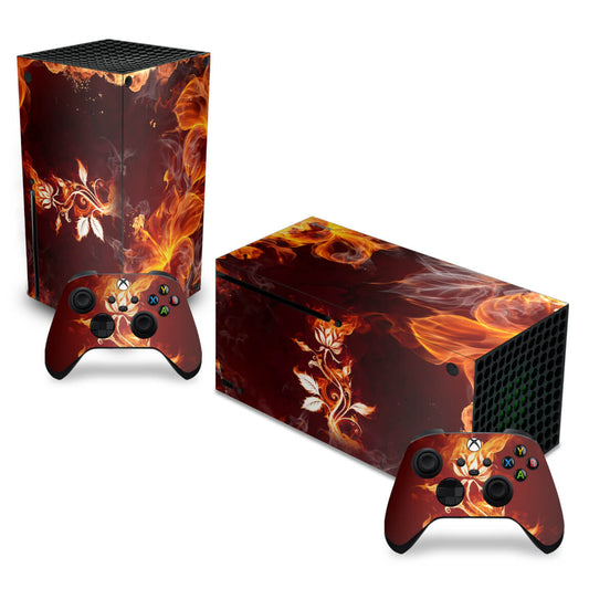 Skin Anti-Rage Xbox Series X Horizontal - Fire Flower