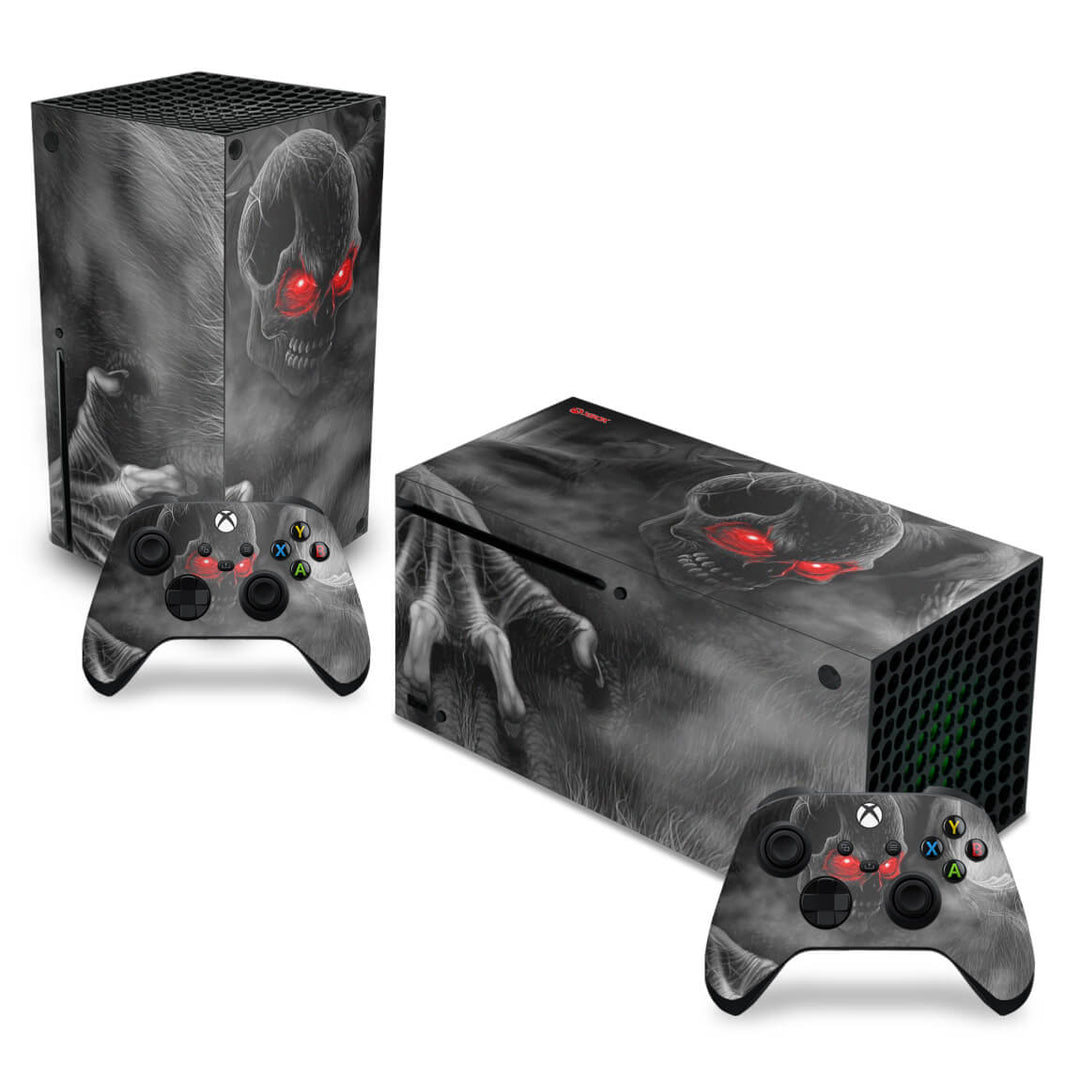 Skin Anti-Rage Xbox Series X Horizontal - Caveira Skull - Pop Arte Skins
