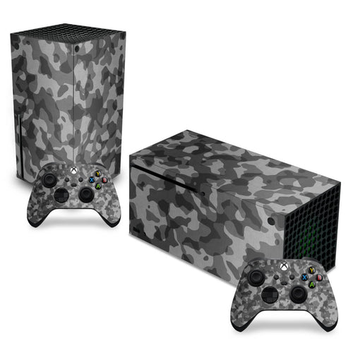 Skin Anti-Rage Xbox Series X Horizontal - Camuflado Cinza
