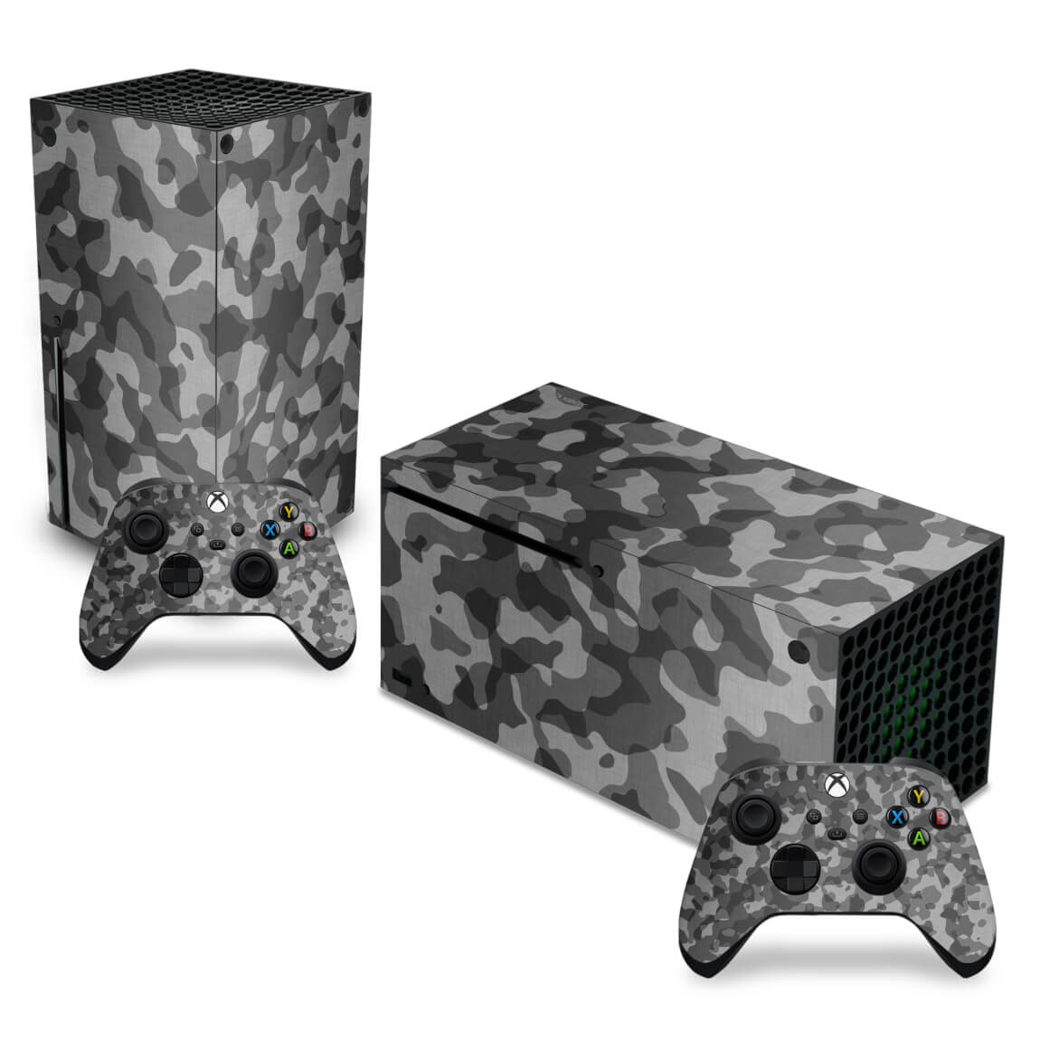 Skin Anti-Rage Xbox Series X Horizontal - Camuflado Cinza